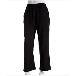Jeno Neuman Women's Petite Large Pull-on Elastic Waist Corduroy Pants in Black